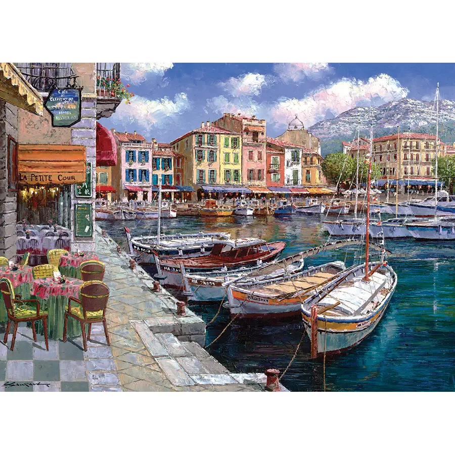 Café in Cassis - puzzle de 1000 pièces-4