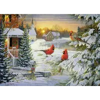 thumb-Sunset Cardinals - puzzle of 1000 pieces-4