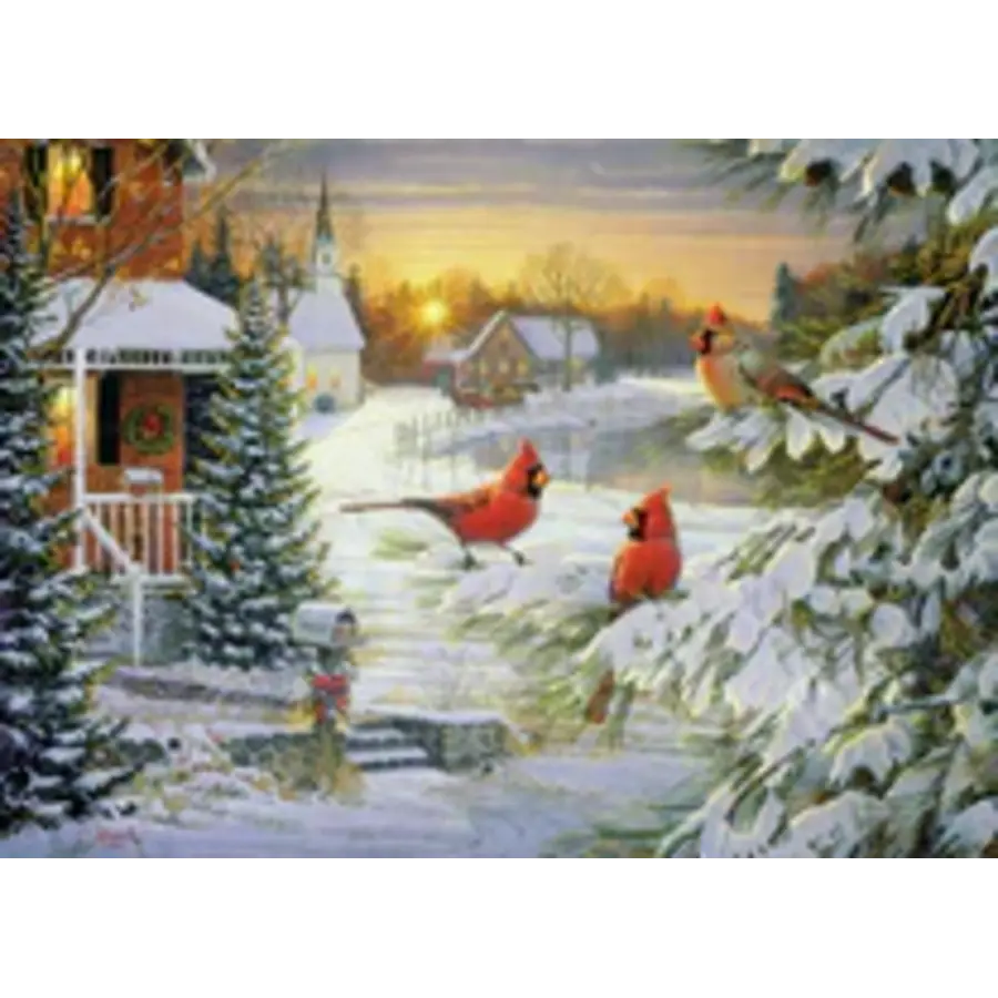 Sunset Cardinals- puzzel van 1000 stukjes-4
