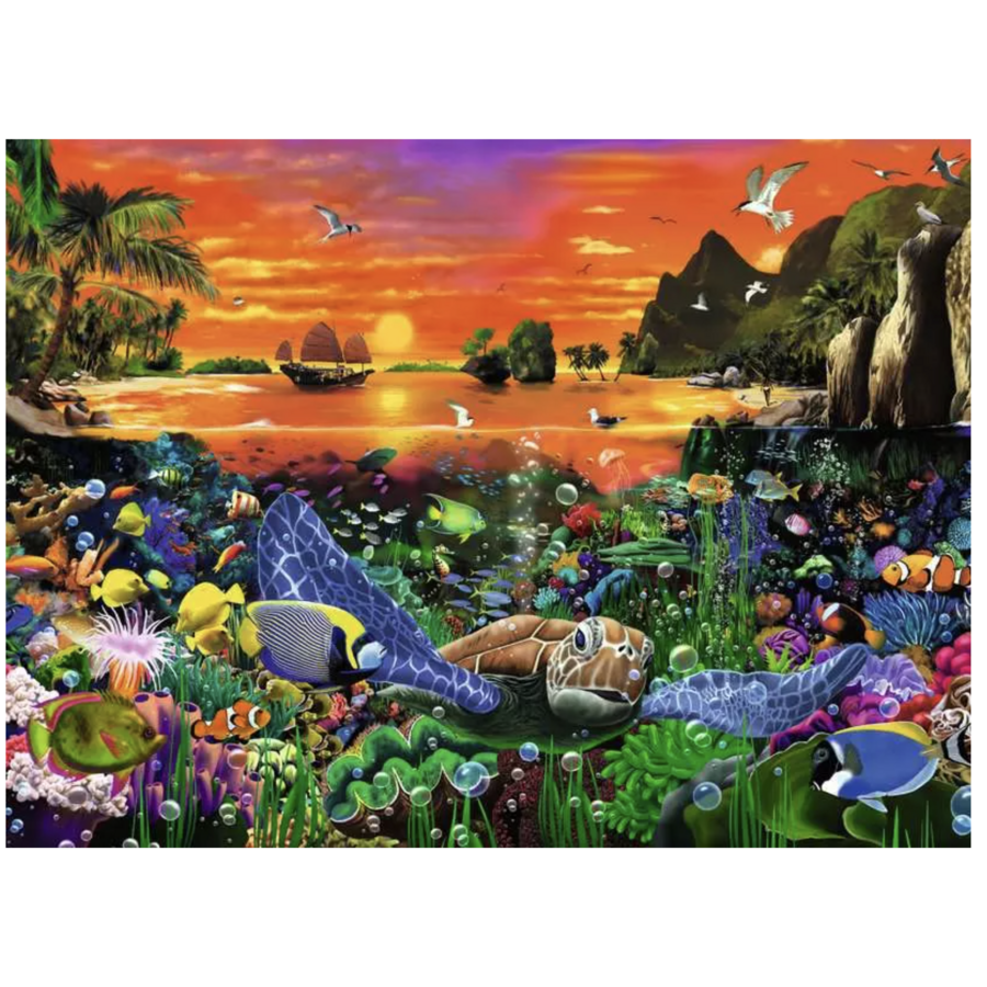 Tortues dans le récif - puzzle de 500 pièces-2