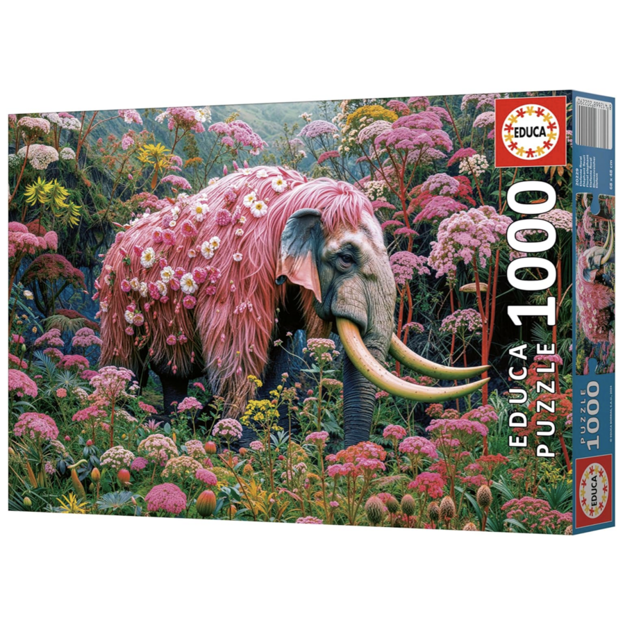 Bloemenolifant -  puzzel 1000 stukjes-1