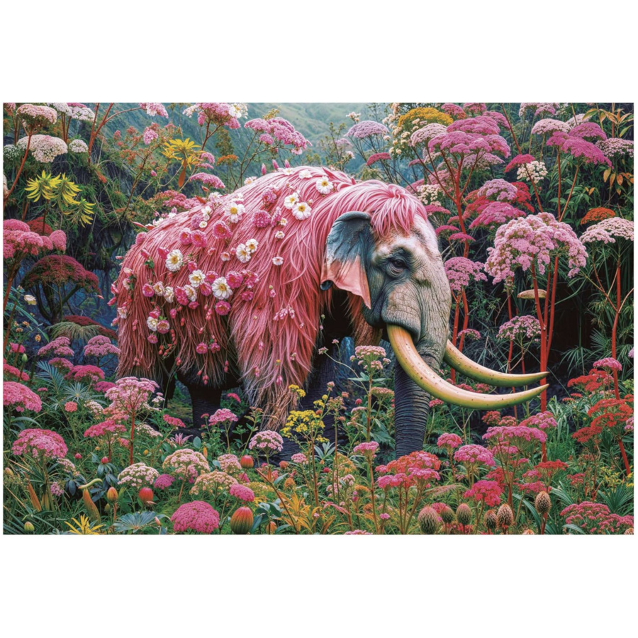 Floral Elephant  - puzzle of 1000 pieces-2