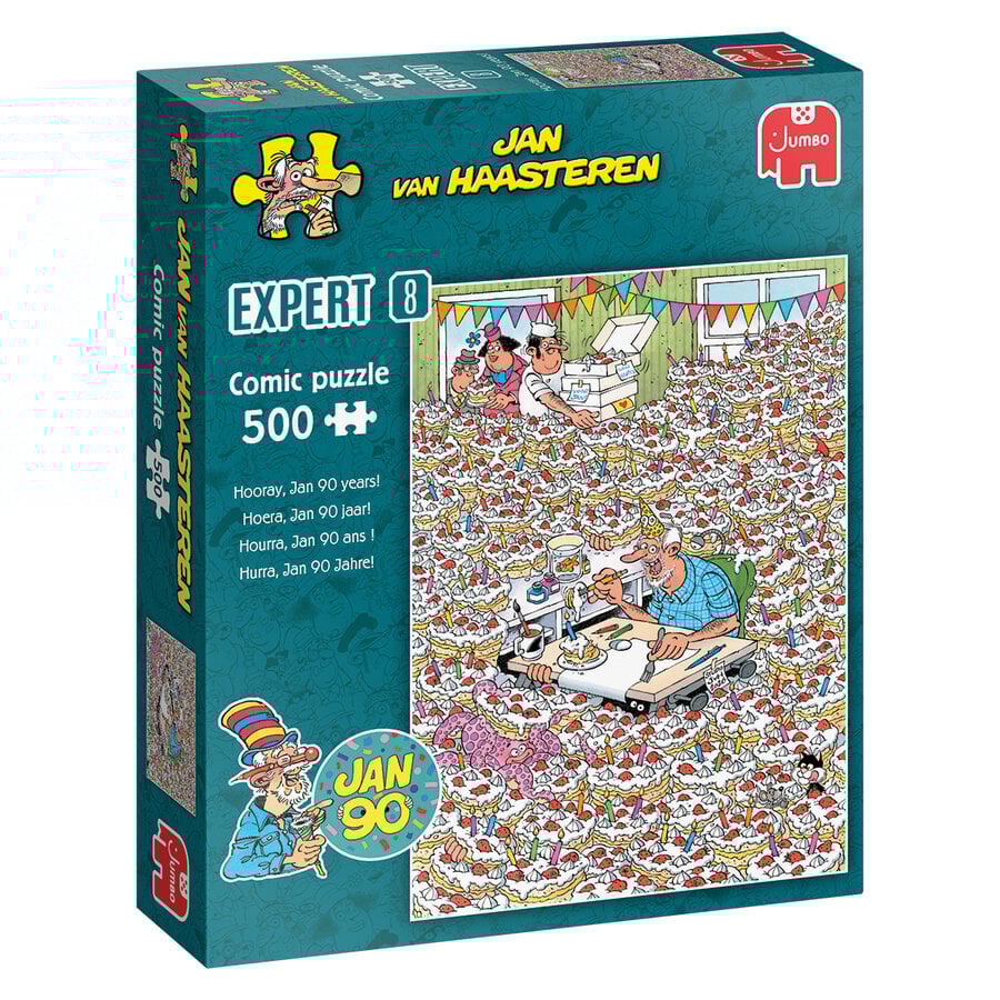PRE-ORDER - Hourra, Jan 90 ans! - Expert 8 - Jan van Haasteren - puzzle de 500 pièces-1