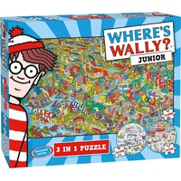 thumb-Waar is Wally - Junior - 3 in 1 puzzels - leg- en zoekpuzzels van 100 + 150 + 200 stukjes-1