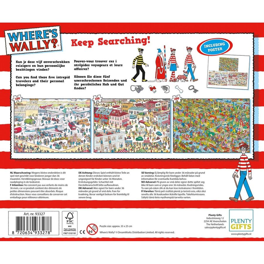 Où est Wally - Junior - Puzzles 3 en 1 - puzzles de recherche de 100 + 150 + 200 pièces-5