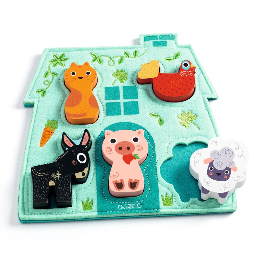 Mouki - A la Ferme - Puzzle de formes  - 5 pièces-2