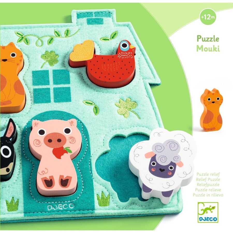 Mouky - At the Farm - Shape puzzle  - 5 pieces-3