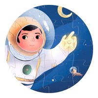 thumb-An astronaut on the moon - Silhouet puzzle of 36 pieces-3