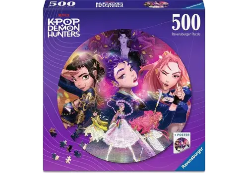  Ravensburger KPop Demon Hunters - Ronde puzzel - 500 stukjes 