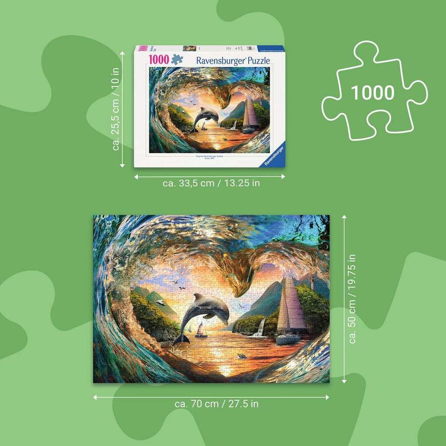 Splash au coucher du soleil - puzzle de 1000 pièces-3