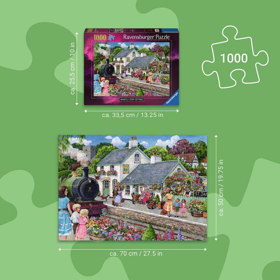 Whistle Stop Cottage - puzzel van  1000 stukjes-4