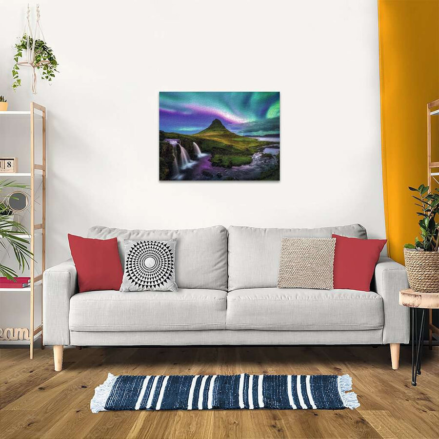 Aurora over Kirkjufell - Power of Nature - puzzel van  1000 stukjes-4