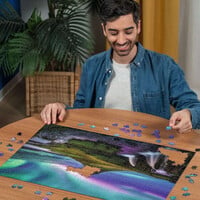 thumb-Aurora over Kirkjufell - Power of Nature - puzzel van  1000 stukjes-5