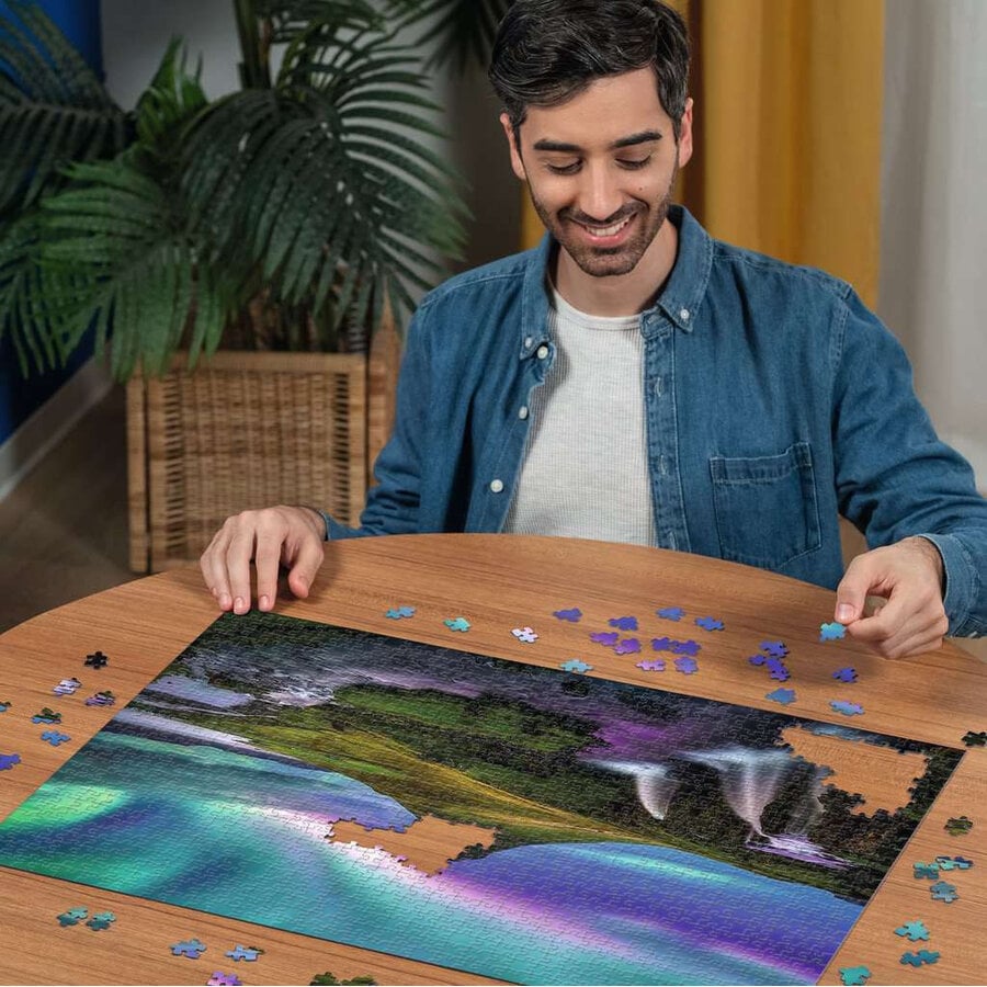 Aurora over Kirkjufell - Power of Nature - puzzel van  1000 stukjes-5