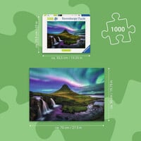 thumb-Aurora over Kirkjufell - Power of Nature - puzzel van  1000 stukjes-3