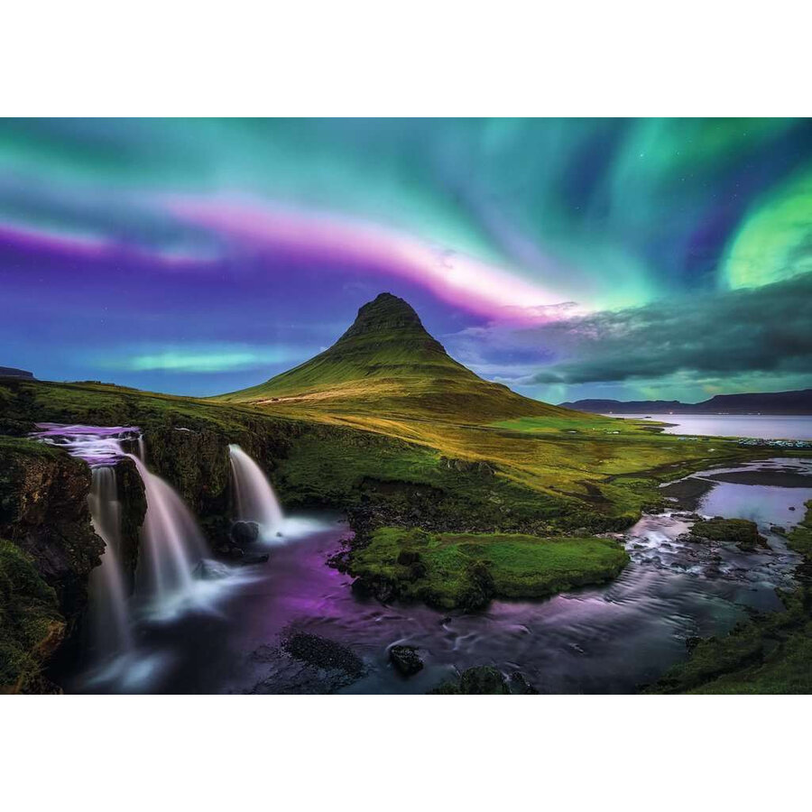 Aurora over Kirkjufell - Power of Nature - puzzel van  1000 stukjes-2