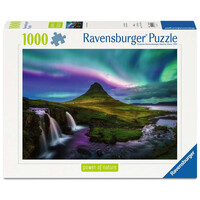 thumb-Aurora over Kirkjufell - Power of Nature - puzzel van  1000 stukjes-1