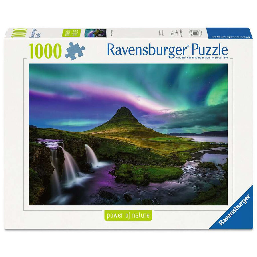Aurora over Kirkjufell - Power of Nature - puzzel van  1000 stukjes-1