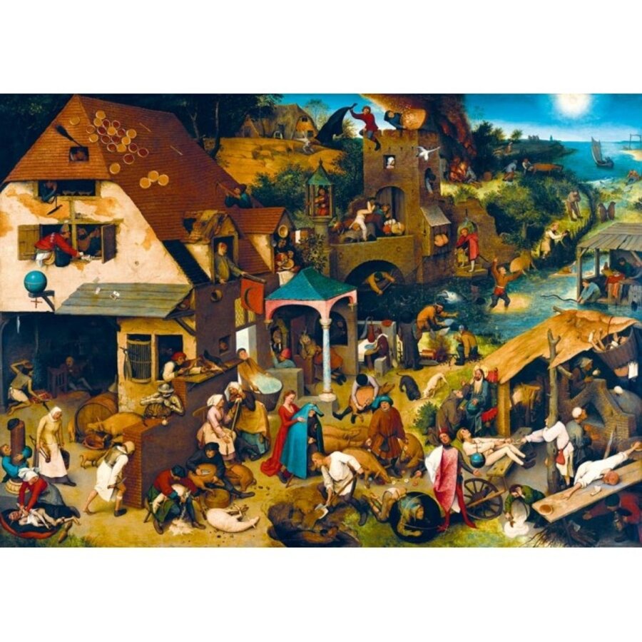 Pieter Bruegel the Elder - Netherlandish Proverbs  - puzzle of 1000 pieces-2