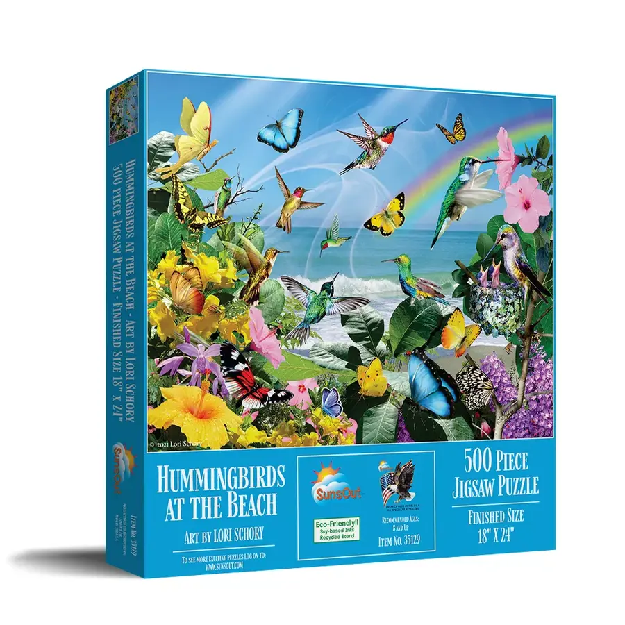 Hummingbirds at the Beach - legpuzzel van 500 XXL stukjes-1