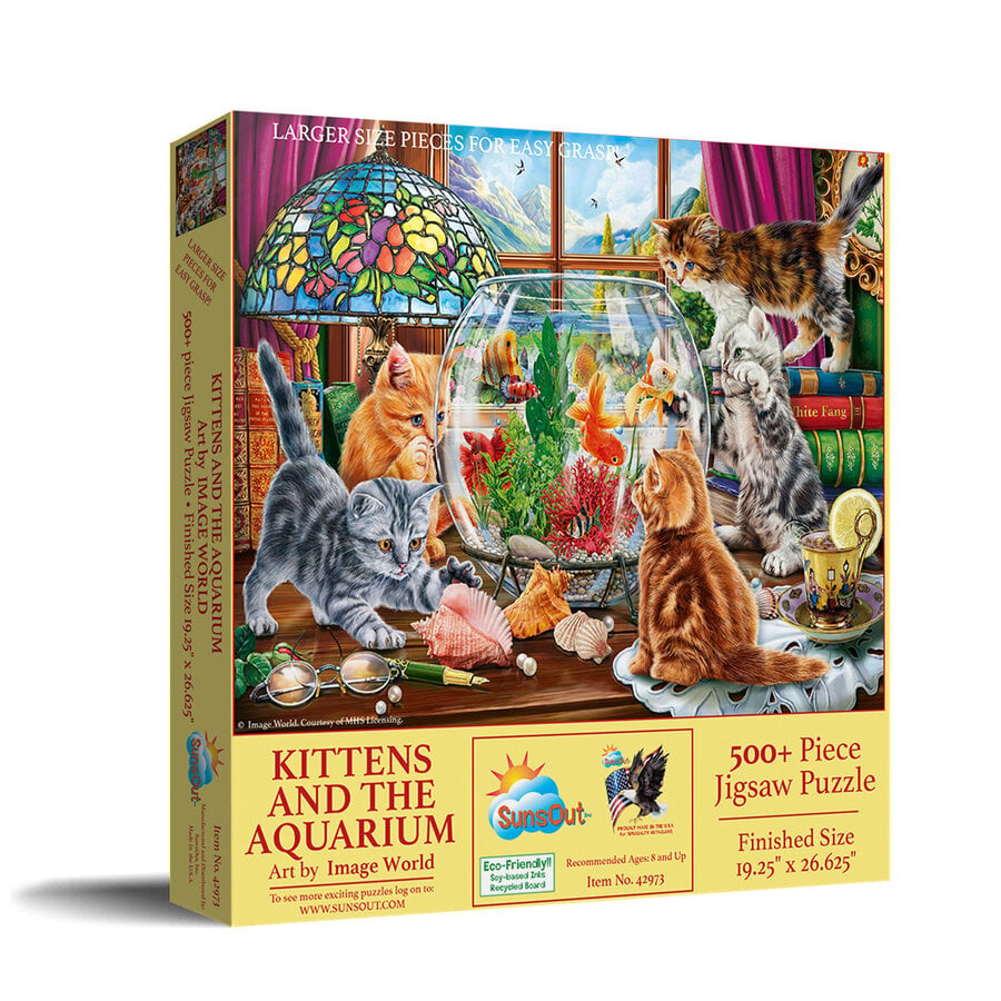 Kittens and the Aquarium - legpuzzel van 500 XXL stukjes-2