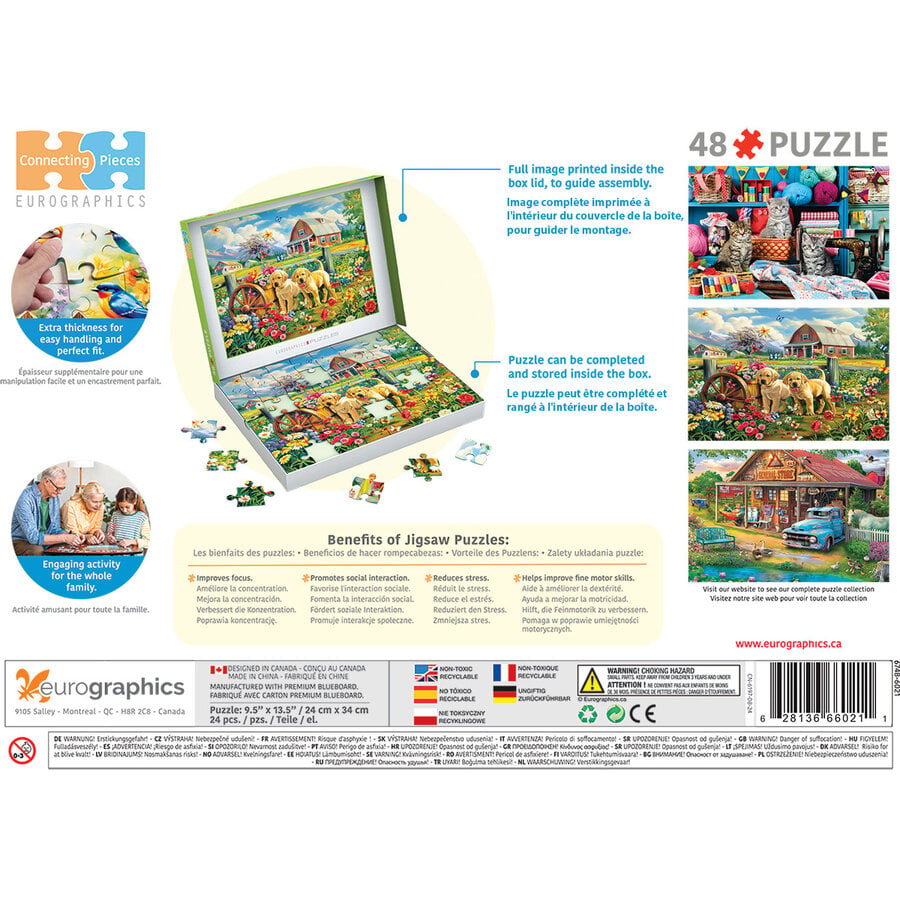 Puppy Spring - Connecting Pieces - framepuzzel van 48 stukjes-3