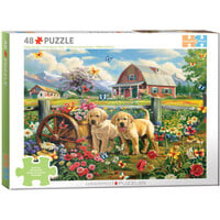 thumb-Puppy Spring - Connecting Pieces - framepuzzel van 48 stukjes-1