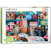 thumb-Sewing Room Kittens - Connecting Pieces - framepuzzel van 48 stukjes-1