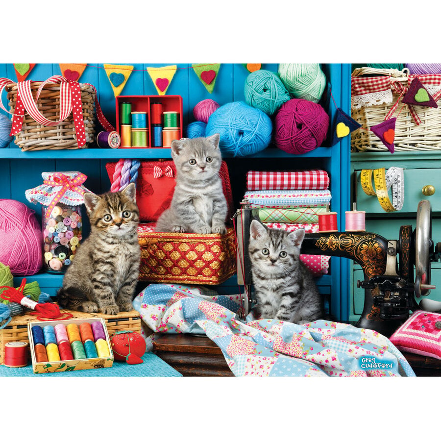 Sewing Room Kittens - Connecting Pieces - framepuzzel van 48 stukjes-2