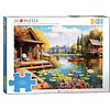 Eurographics Puzzles Cottage by the Lake - Connecting Pieces - frame jigsaw puzzle of 24 pieces