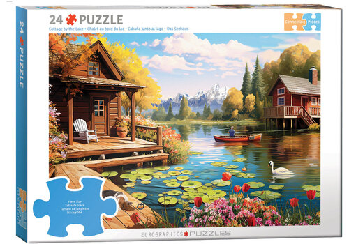  Eurographics Puzzles Cottage by the Lake - Connecting Pieces - 24 pieces 
