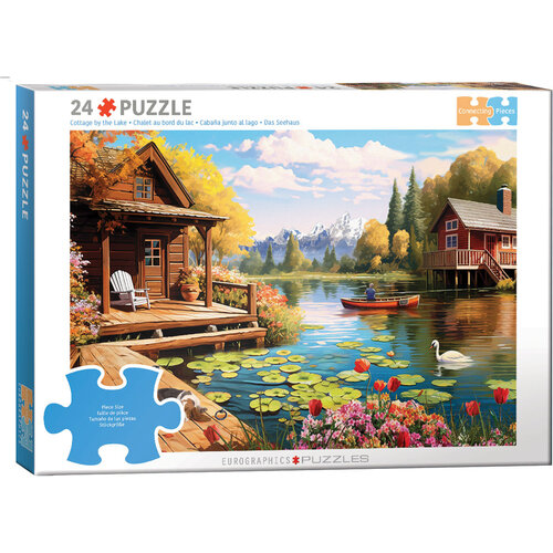  Eurographics Puzzles Cottage by the Lake - Connecting Pieces - 24 pieces 