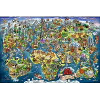 thumb-Carte du monde illustrée - puzzle de 5000 pièces-2