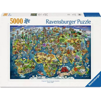 thumb-Carte du monde illustrée - puzzle de 5000 pièces-1