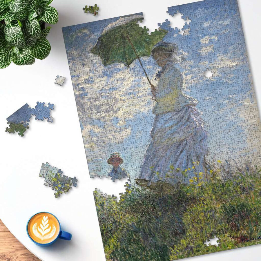 Vrouw met parasol - Claude Monet - puzzel van 1000 stukjes-3