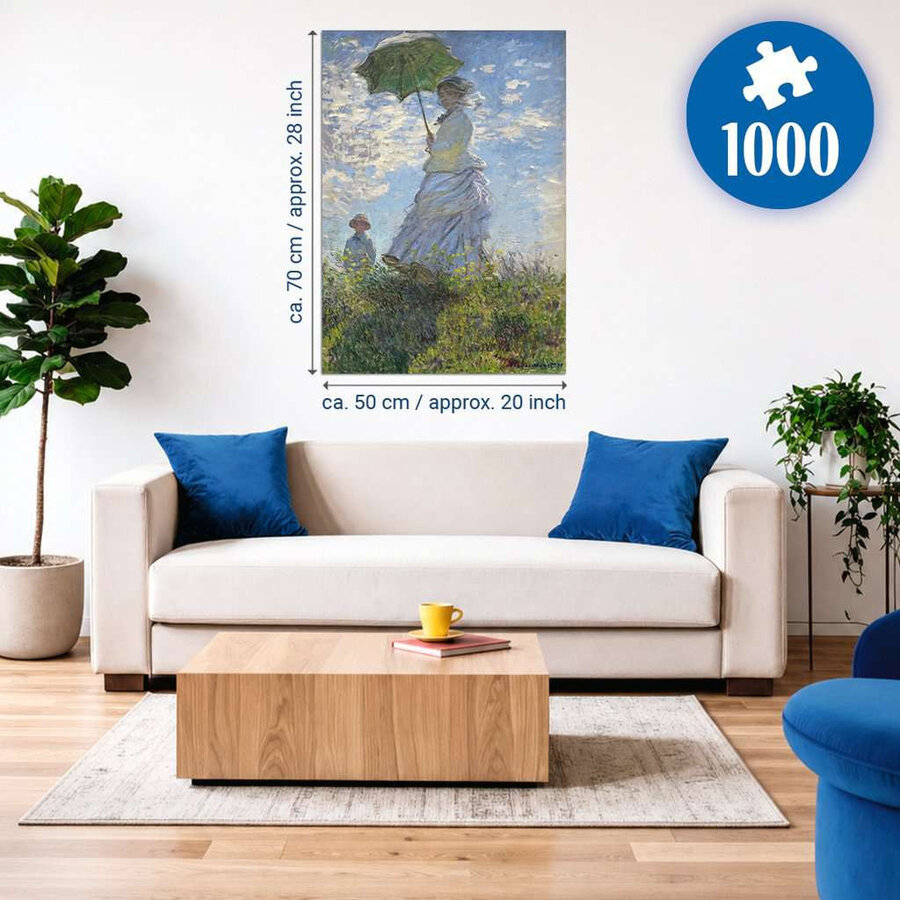 Woman with a Parasol - Claude Monet - jigsaw puzzle of 1000 pieces-4