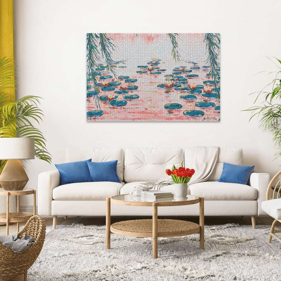 Pink Water Lilies - jigsaw puzzle of 4000 pieces-3
