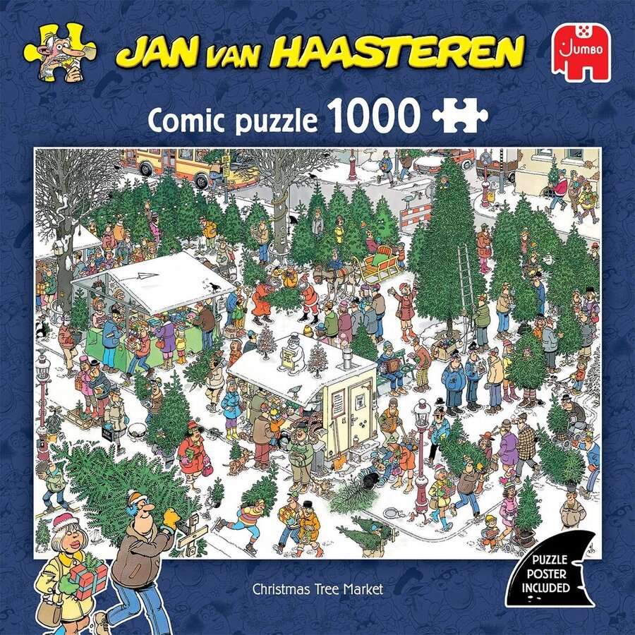 Kerstbomenmarkt - Jan van Haasteren - puzzel van 1000 stukjes-3