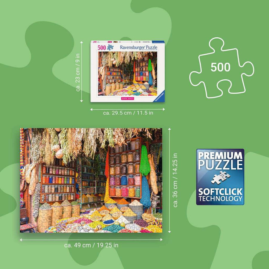 Marché aux Épices, Maroc - Colorful Markets - puzzle de 500 pièces-3