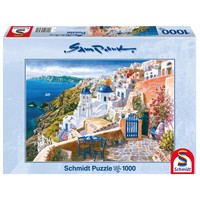 thumb-Vue de la belle île de Santorin - 1000 pièces-1