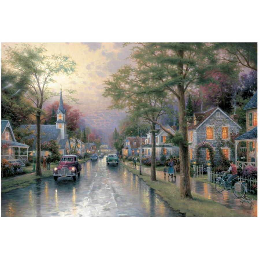 Morning glow in the small town - 1000 pieces-2