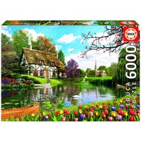 thumb-Cottage in de lente - puzzel van 6000 stukjes-1