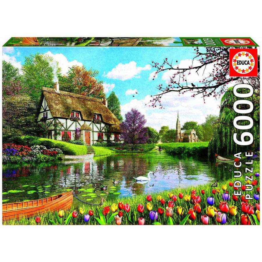 Cottage in de lente - puzzel van 6000 stukjes-1