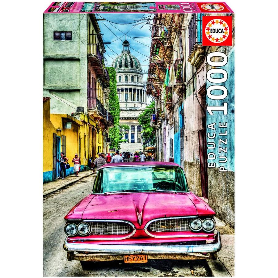 Voiture ancienne à La Havane - puzzle de 1000 pièces-1