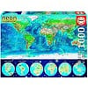 Educa Carte du monde - Glow in the Dark - puzzle 1000 pièces