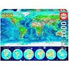Educa World map - Glow in the Dark - puzzle 1000 pieces