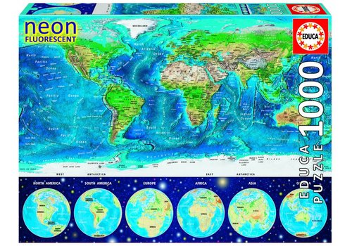  Educa World map - Glow in the Dark - puzzle 1000 pieces 