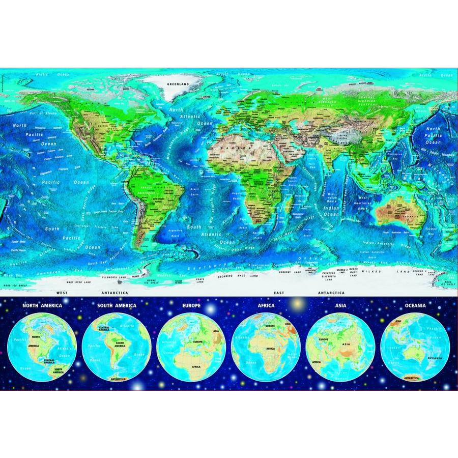 World map - Glow in the Dark - puzzle 1000 pieces-2