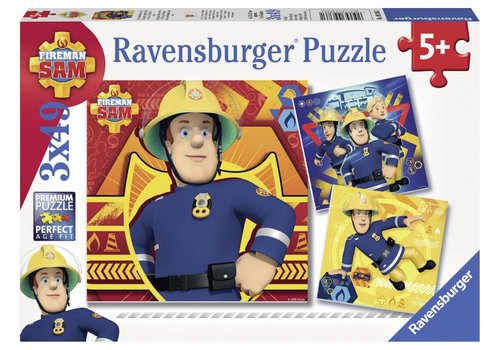  Ravensburger Brandweerman Sam roepen! - 3 x 49 stukjes 