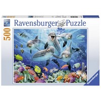 thumb-Dolfijnen in het koraalrif - puzzle van 500 stukjes-2
